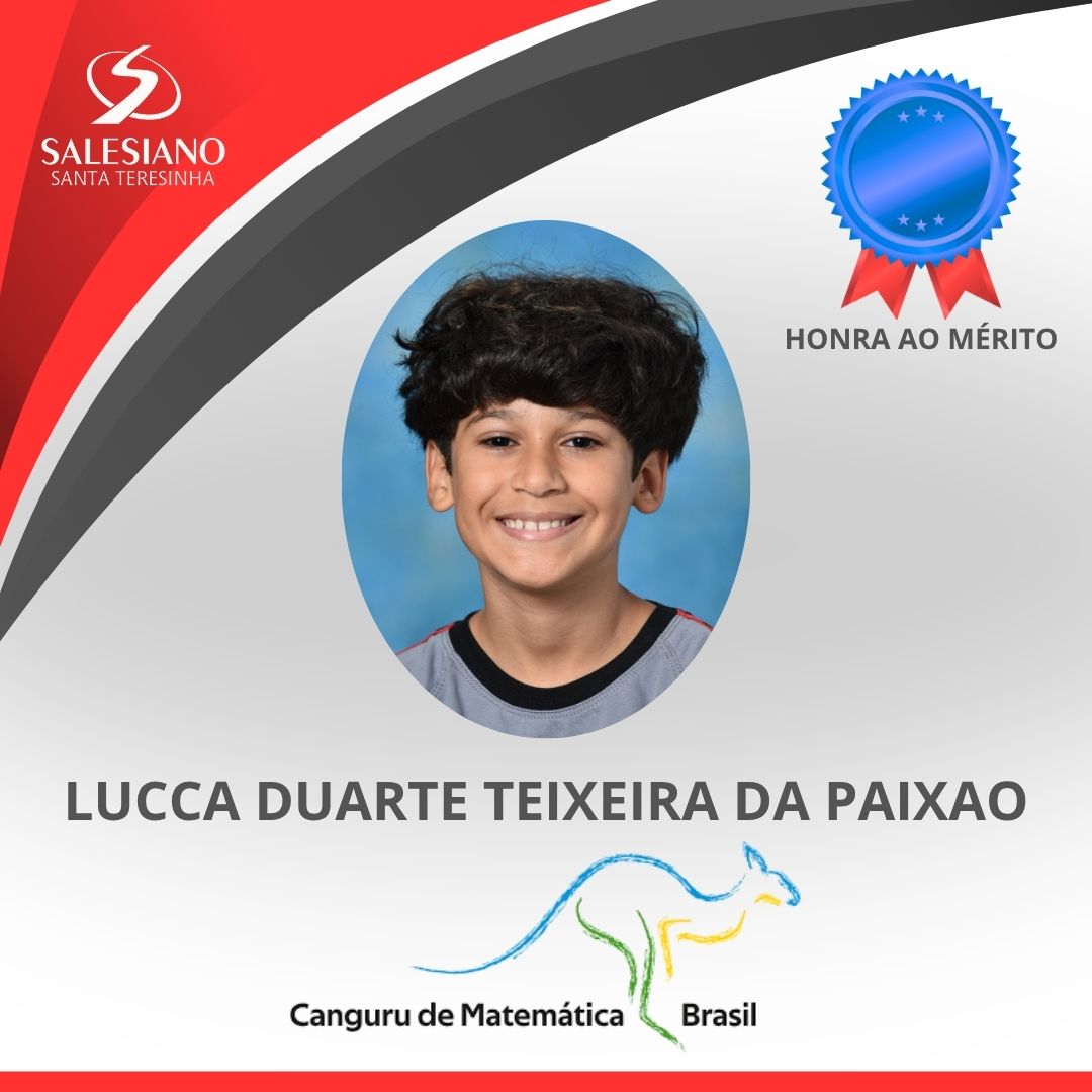 Medalhistas_Canguru 4°ANO LUCCA DUARTE TEIXEIRA DA PAIXAO